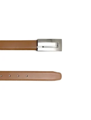 Ceinture réversible cuir camel et bleu marine – Camilliano