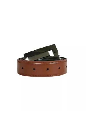 Ceinture réversible cuir cognac et vert – Camilliano