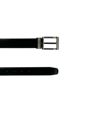 Ceinture réversible cuir noir et terracotta – Camilliano